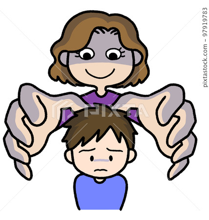 Children suffering from control from toxic parents 97919783