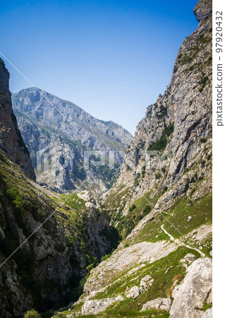 Mountain landscape, Picos de Europa, Asturias, Spain 97920432