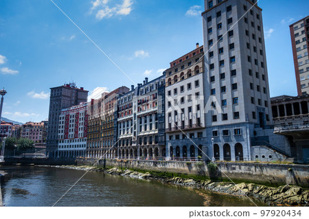 Quays of the Nervion river in Bilbao, Basque Country, Spain Quays of the Nervion river in Bilbao, Basque Country, Spain 97920434