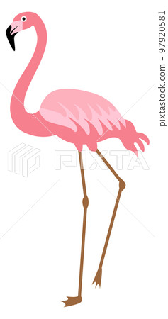Summer beach bird. Tropical pink flamingo icon - Stock Illustration ...