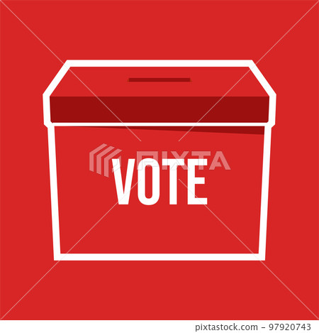 The Red Ballot Box. Isolated Vector Illustration The Red Ballot Box. Isolated Vector Illustration 97920743