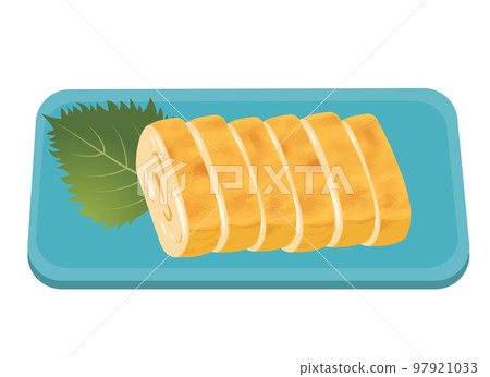 Illustration of tamagoyaki with delicious green perilla 97921033