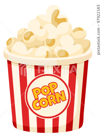 Pop corn striped bucket. Cartoon cinema snack Pop corn striped bucket. Cartoon cinema snack 97922165