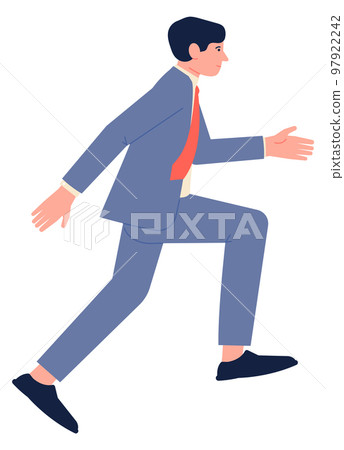 Hurrying businessman. Man running for work meeting 97922242
