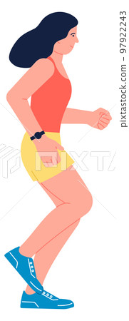 Active woman jogging. Training exercise. Running athlete 97922243