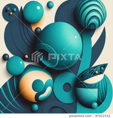Abstract futuristic contemporary modern cosmic design in cartoon style. 97922352