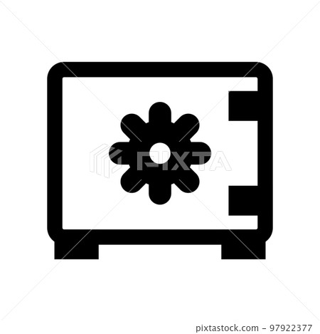 Safebox icon line isolated on white background. Black flat thin icon on modern outline style. Linear symbol and editable stroke. Simple and pixel perfect stroke vector illustration. 97922377
