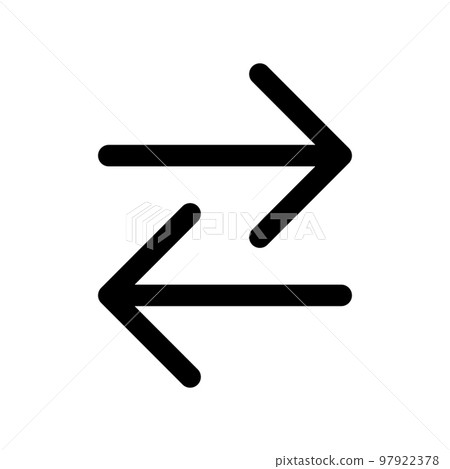 Swap horizontal arrow icon line isolated on white background. Black flat thin icon on modern outline style. Linear symbol and editable stroke. Simple and pixel perfect stroke vector illustration 97922378