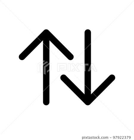 Swap vertical arrow icon line isolated on white background. Black flat thin icon on modern outline style. Linear symbol and editable stroke. Simple and pixel perfect stroke vector illustration 97922379