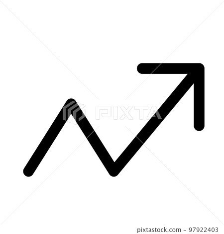 Trend up arrow icon line isolated on white background. Black flat thin icon on modern outline style. Linear symbol and editable stroke. Simple and pixel perfect stroke vector illustration Trend up arrow icon line isolated on white background. Black flat thin icon on modern outline style. Linear symbol and editable stroke. Simple and pixel perfect stroke vector illustration 97922403