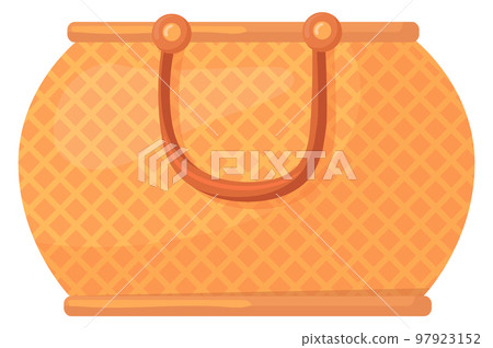 Woven bag in rustic style. Cartoon wicker icon 97923152