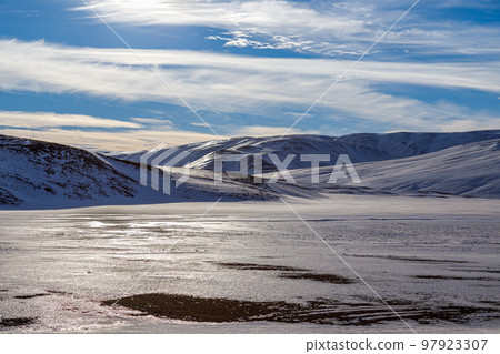 Autumn and the first snow in the mountains of north-east Iceland 97923307