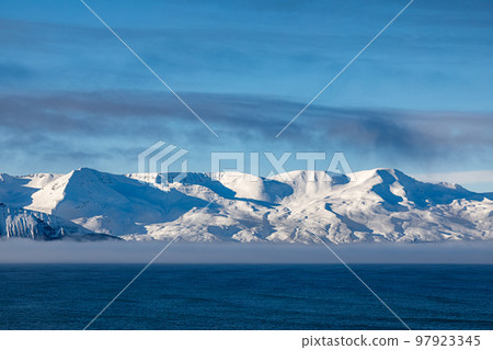 Autumn landscape near Husavik, Iceland 97923345