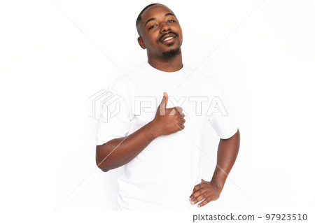 Confident African American man showing thumb up 97923510