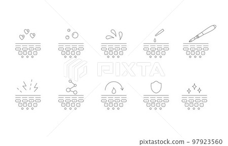Derma roller, dermapen or mesopen line icon for face treatment. Vector stock illustration isolated on white background. Editable stroke. EPS 10 Derma roller, dermapen or mesopen line icon for face treatment. Vector stock illustration isolated on white background. Editable stroke. EPS 10 97923560