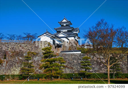 Shirakawa City, Komine Castle Ruins Park, Mie Yagura, Front Gate, Stone Wall Shirakawa City, Komine Castle Ruins Park, Mie Yagura, Front Gate, Stone Wall 97924099