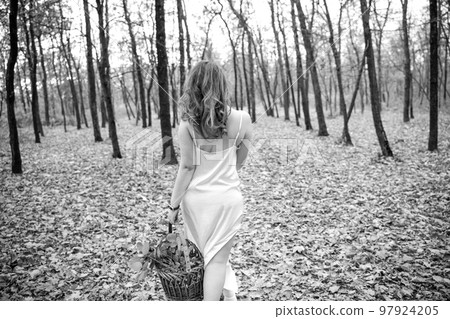 portrait of young red-haired woman in autumn forest portrait of young red-haired woman in autumn forest 97924205