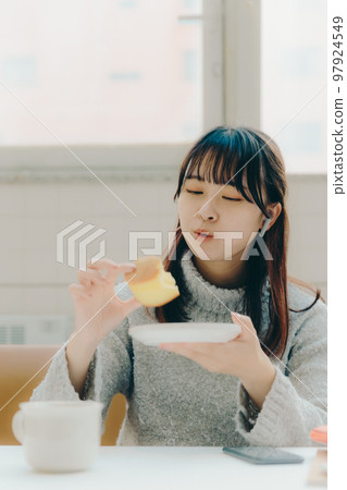 young college girl in cafe young college girl in cafe 97924549