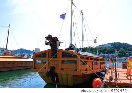 Turtle ship, Tongyeong, battleship, ship, Yi Sun-sin, pier, sea, port, anchorage, history, Turtle ship, Tongyeong, battleship, ship, Yi Sun-sin, pier, sea, port, anchorage, history, 97924714