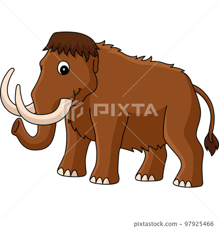 Mammoth Animal Cartoon Colored Clipart  97925466
