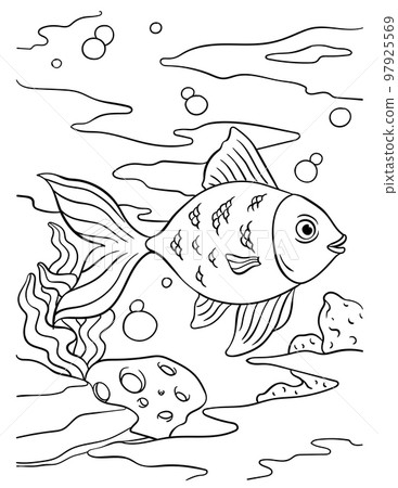 Goldfish Coloring Page for Kids 97925569