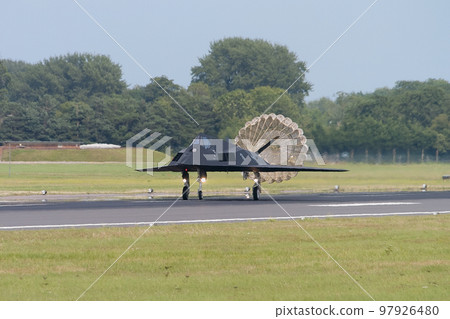 US Air Force F-117 Nighthawk landing 97926480