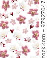 Plum blossom background material, red plum / white plum (transparent background) 97927047