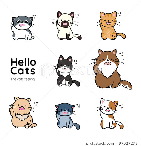 Cat's expression icon Troubled face 97927275