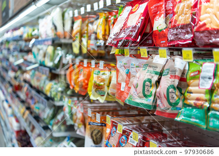 Supermarket or Hypermarket for shopping a food Supermarket or Hypermarket for shopping a food 97930686