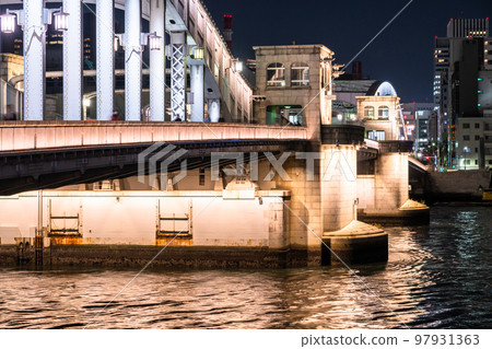 "Tokyo" night view of Kachidoki Bridge "Tokyo" night view of Kachidoki Bridge 97931363