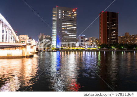 "Tokyo" night view of Kachidoki Bridge "Tokyo" night view of Kachidoki Bridge 97931364