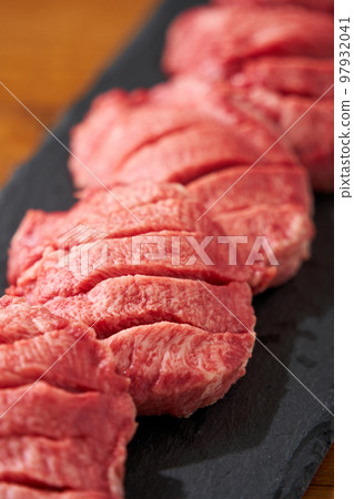 thick sliced raw beef tongue thick sliced raw beef tongue 97932041