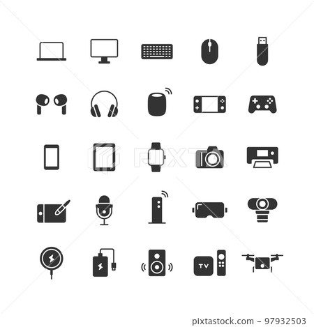 Gadget-related icons (monochrome) 97932503