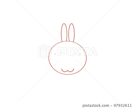 Rabbit simple line drawing emotions Rabbit simple line drawing emotions 97932611