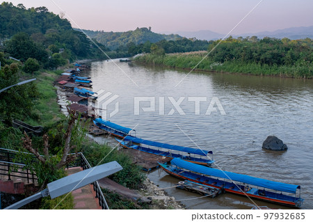 Golden Triangle_Thailand-Laos-Myanmar border Chiang Rai, Kingdom of Thailand 97932685