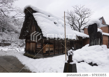 Landscape photo, Gifu prefecture, Shirakawa village, Shirakawa-go, Gassho style Landscape photo, Gifu prefecture, Shirakawa village, Shirakawa-go, Gassho style 97933055