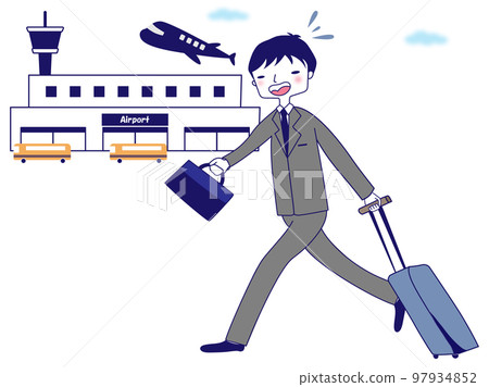 Office workers rushing to the airport 97934852