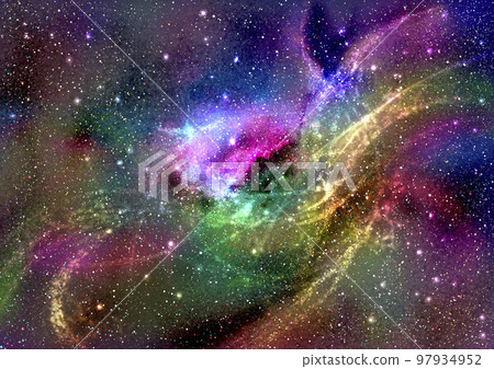 A band of light dancing in outer space 97934952