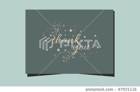 Card minimal thank you with stars dust elements with pastel abstract background. 97935116