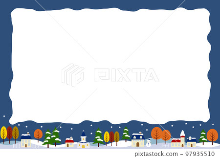 水平下方的冬夜城市景觀明信片 97935510