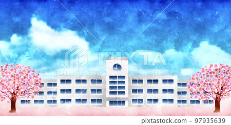 Cherry blossom, school, spring Cherry blossom, school, spring 97935639