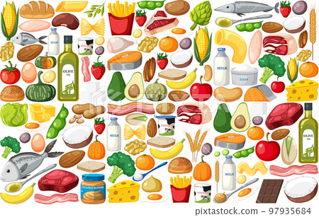 Food vegetable and fruit seamless pattern 97935684