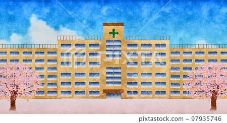 Sakura Hospital Spring background Sakura Hospital Spring background 97935746