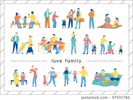 家庭插畫素材合集 97935766