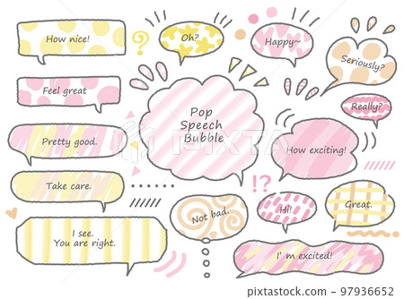 Colorful fun hand drawn speech bubbles set Colorful fun hand drawn speech bubbles set 97936652
