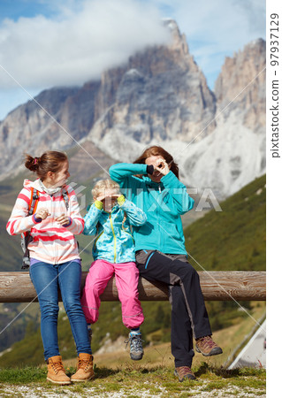family at the Dolomites family at the Dolomites 97937129