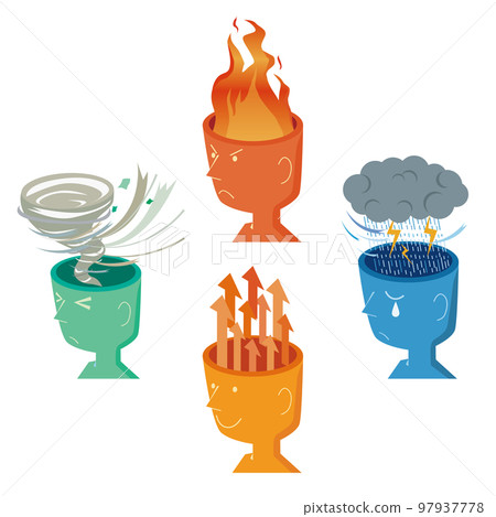 Image illustration set of heart and feelings 97937778