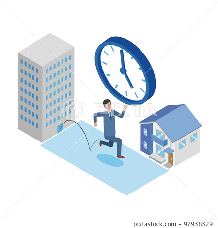 businessman leaving work on time businessman leaving work on time 97938329