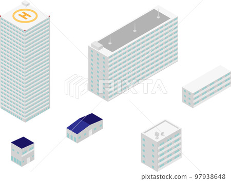 各種等距住宅建築的插圖集 各種等距住宅建築的插圖集 97938648