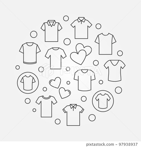 T-shirt circular symbol - vector line tshirt sign 97938937